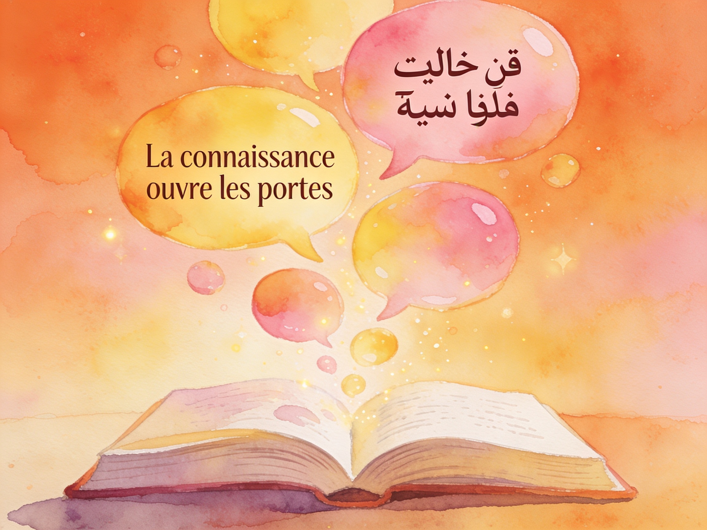Illustration : bulles de dialogue arabe et français